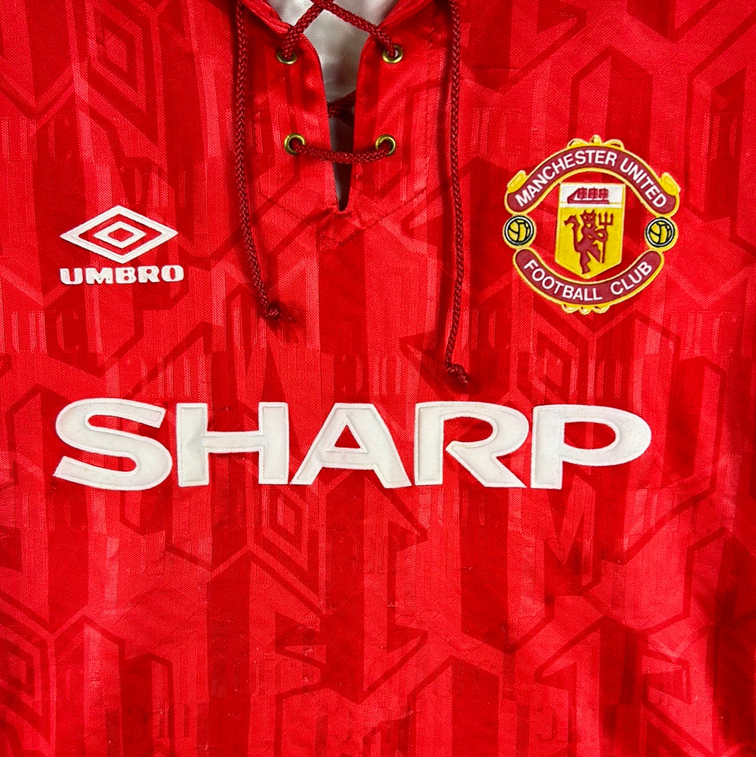 Manchester United 1992-1993-1994 Home Shirt - Small Mens - Vintage Shirt