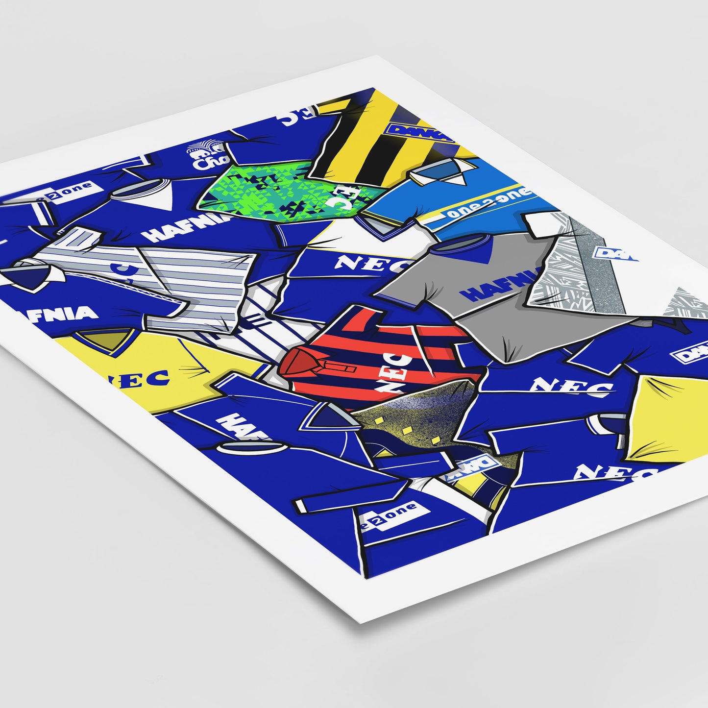Everton Shirts Mash Up Print