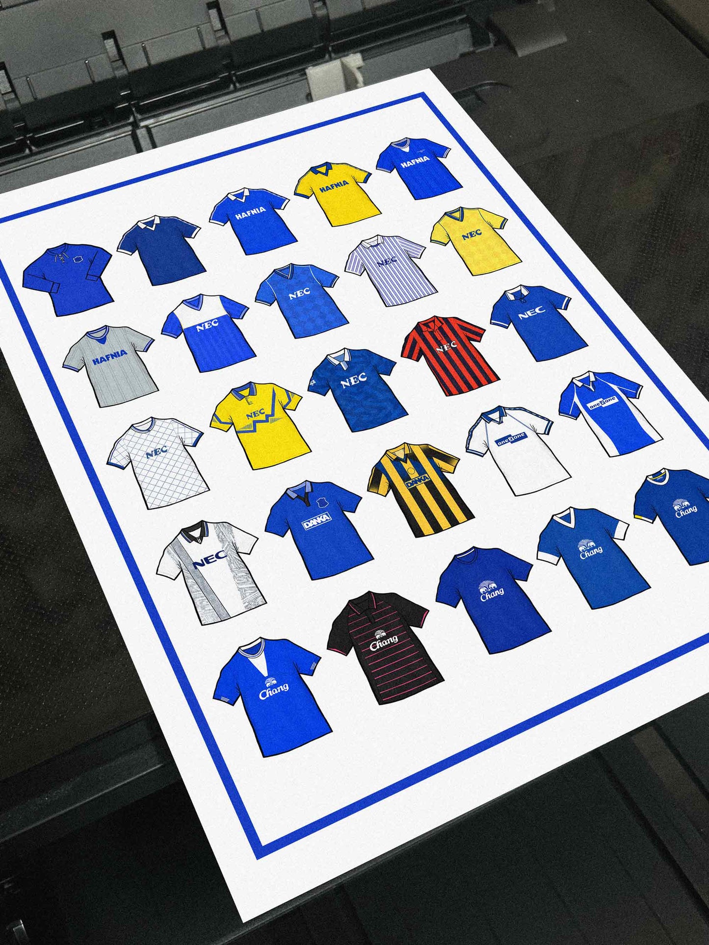 Everton Retro Shirts Football Print