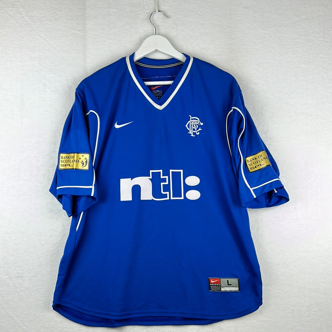 Glasgow Rangers 2000/2001 Home Shirt - Ross 34 - Signed