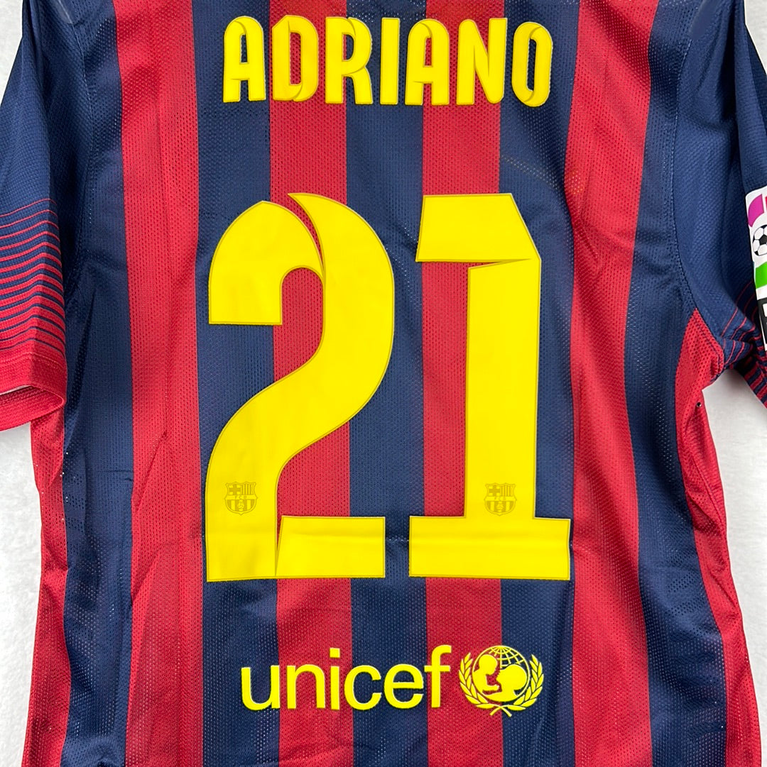 Barcelona 2013/2014 Player Issue Home Shirt - Adriano 21