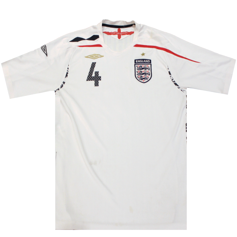 England 2008-2009 Home Shirt Steven Gerrard 4 (Excellent) L