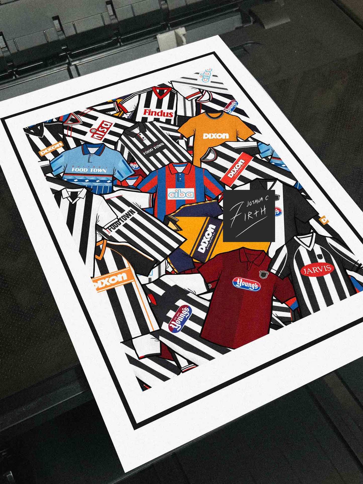 Grimsby Kit Collage Retro Shirts Football Print