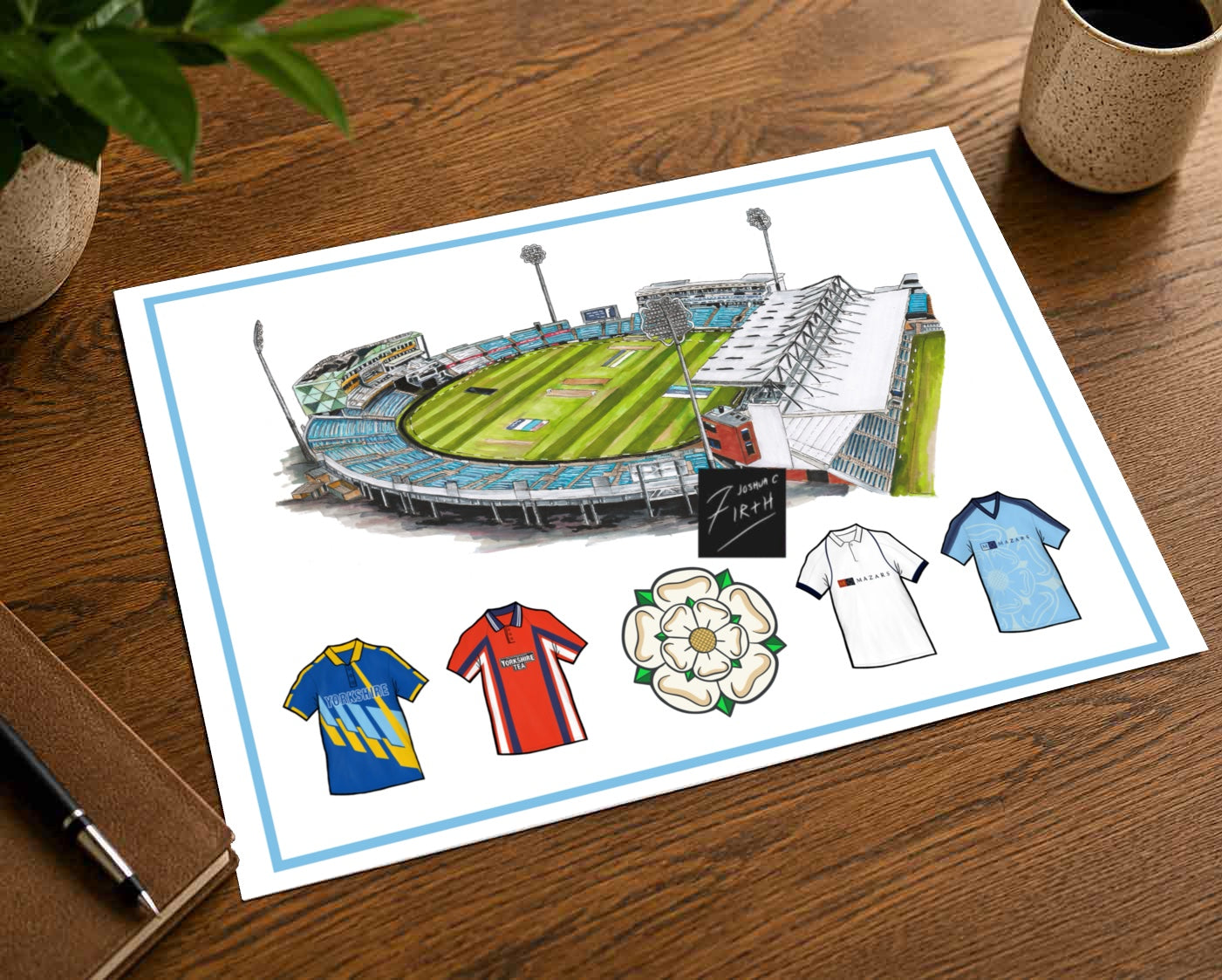 Yorkshire Style Retro Shirts & Headingley Stadium Cricket Print