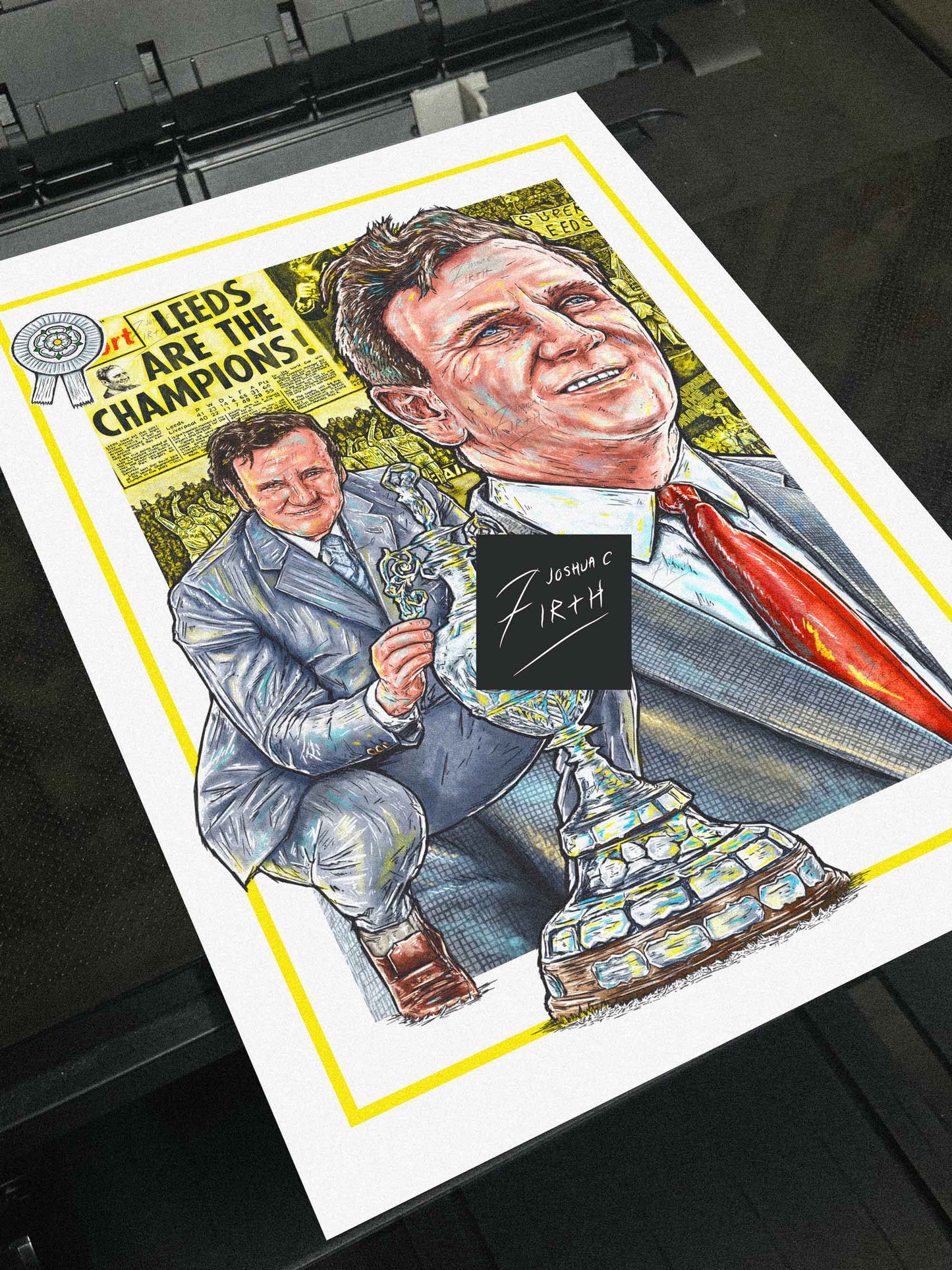 Don Revie Leeds 1974 First Division Champions Football Print