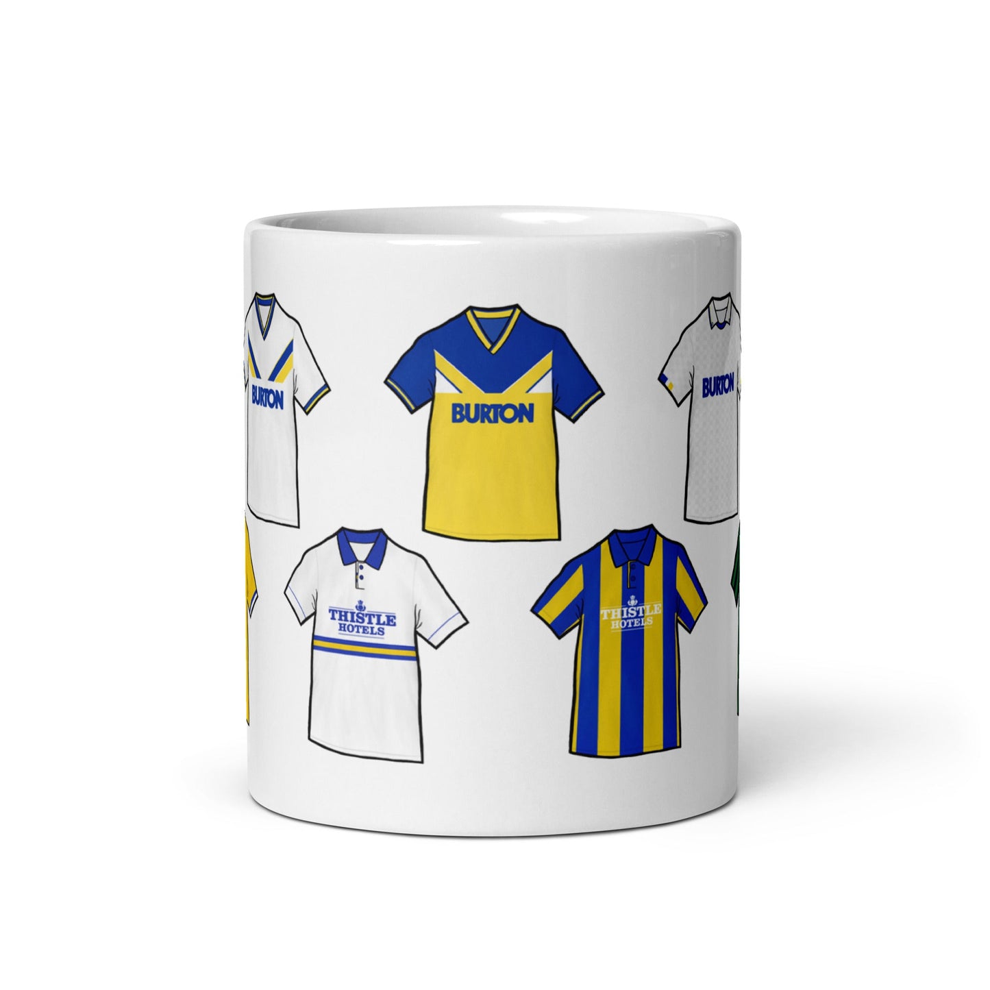 Leeds Retro Shirts Illustrated Handmade Ceramic Football Mug