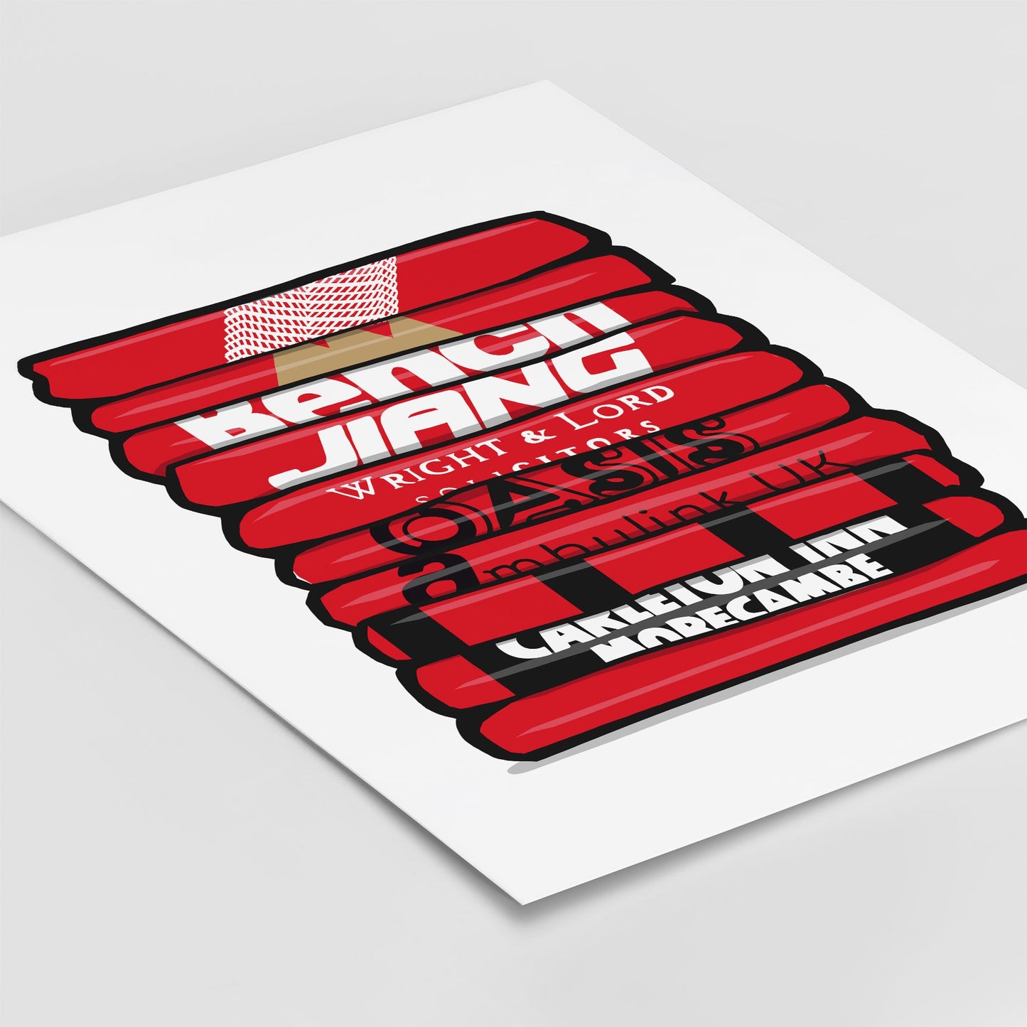 Morecambe Football Shirt Stack Print