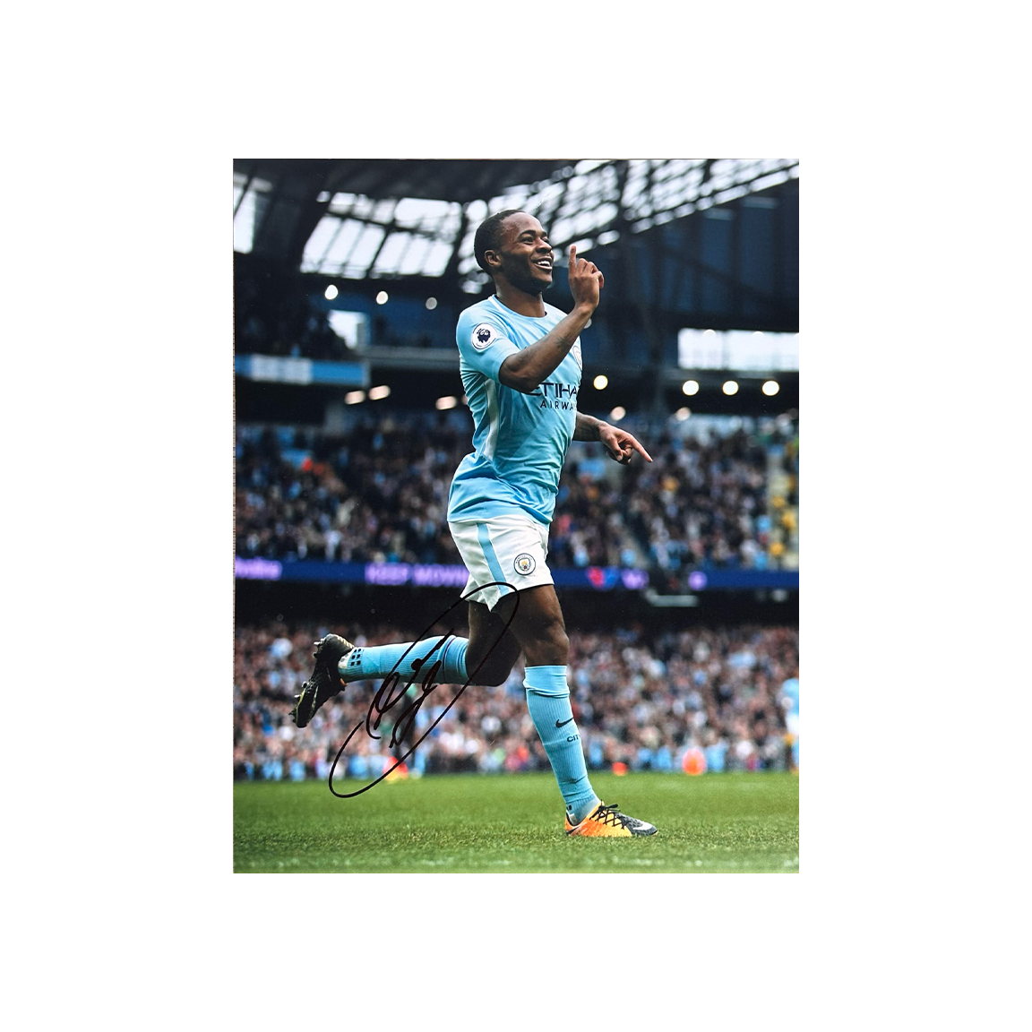 Raheem Sterling Signed Manchester City 10x8