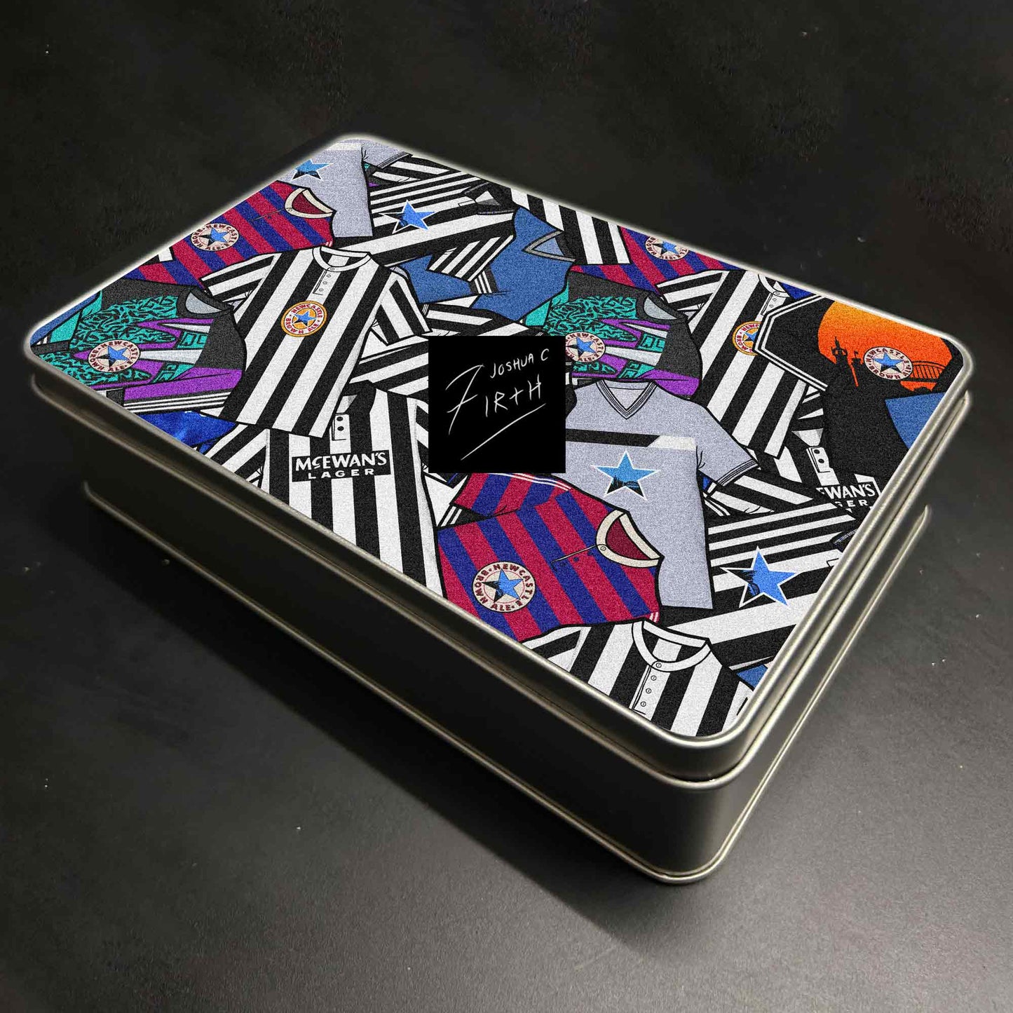 Newcastle Inspired Football Retro Shirts Metal Sweets / Biscuit Tin