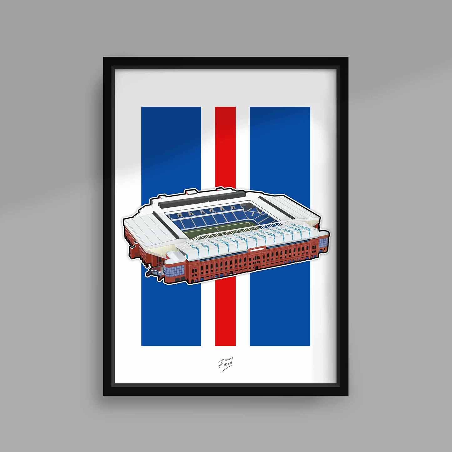 Ibrox Stadium Inspired Memorabilia Poster Print