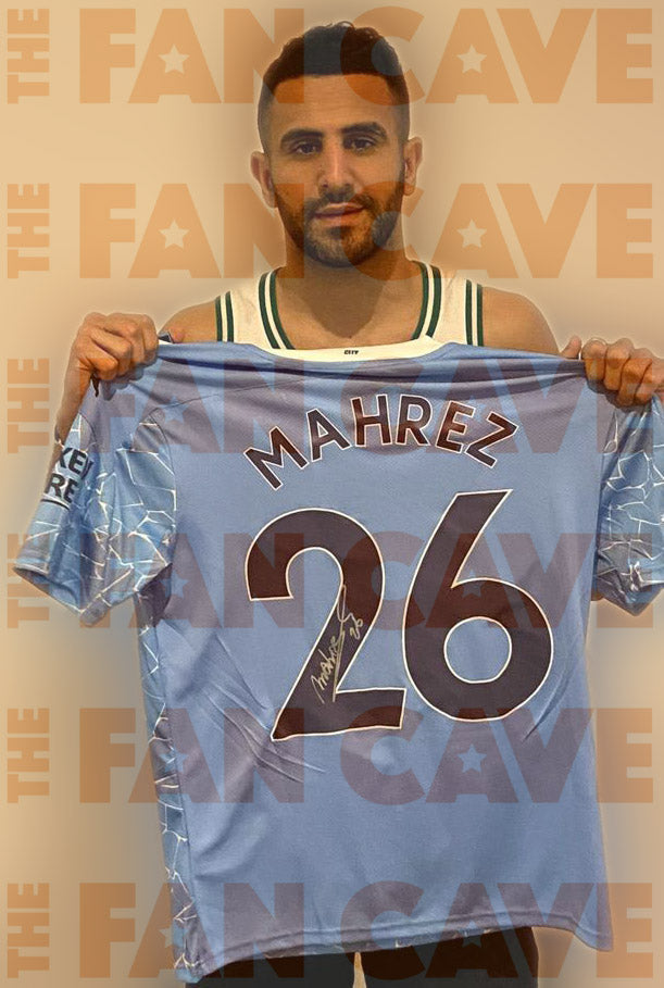 Riyad Mahrez Front Signed Manchester City 20/21 Shirt