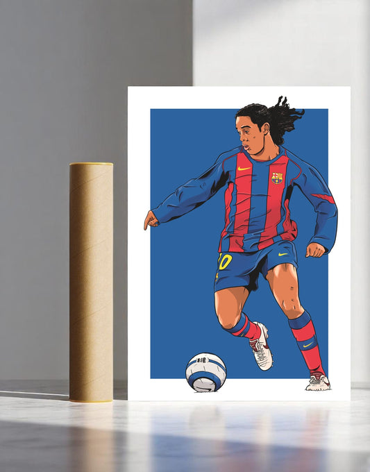 Ronaldinho Barcelona A3 Print