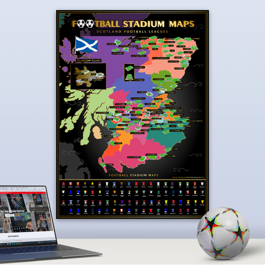 Scotland Football Stadium Scratch-Off Map