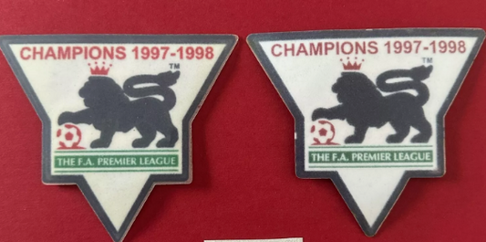 Pair of 1997-1998 Champions Premier League patch player size Manchester United  for Football Shirt