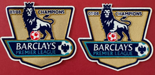 Pair 2007-2008 Champions Premier League patch player size Iron On Manchester UTD  for Football Shirt