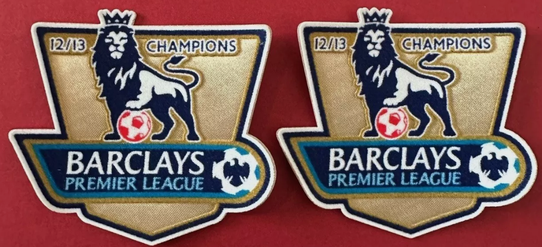 Pair of 2012-2013 Champions Premier League patch player size Iron On Man UTD UK  for Football Shirt