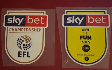 2018-2020 Sky Bet Championship patch player size Iron On Pair plastic UK STOCK  for Football Shirt