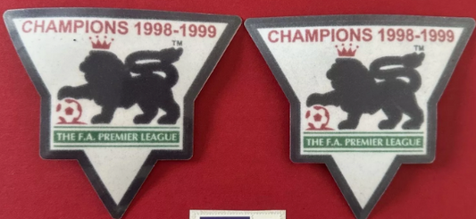 Pair of 1998-1999 Champions Premier League patch player size Iron On Heat Press  for Football Shirt