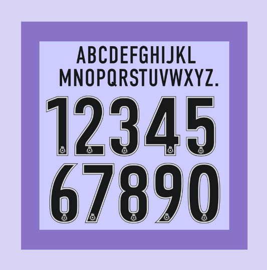 English Football League 2000-2004 Black/ Grey Football Nameset