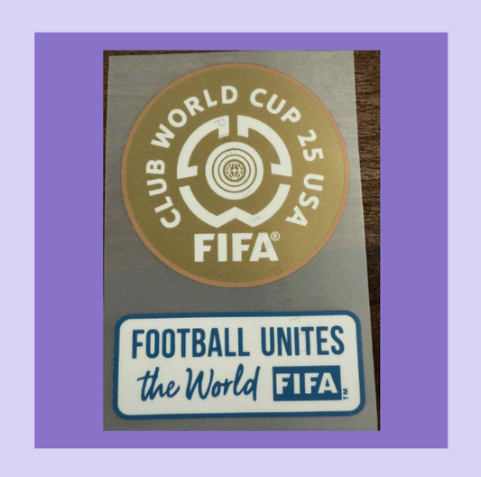 Club World Cup 2025 & Football Unites Player Size Sleeve Patch Transfer DTF wht