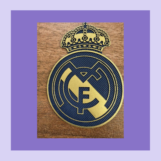 La Liga Real Madrid Gold Black Silicon Iron On Patch Badge 75 x 50mm