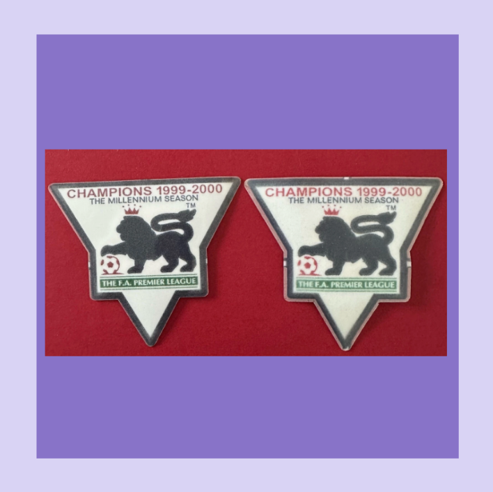 Pair of 1999-2000 Champions Premier League patch player size Manchester United