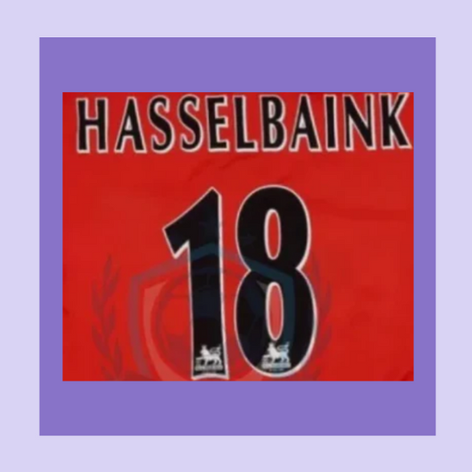 1997-2007 Hasselbaink 18 Black middlesbrough EPL Player Size Premier League Nameset for football shirt