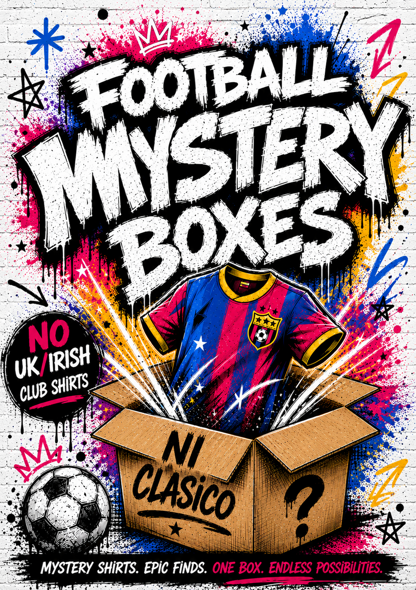 Authentic Football Shirt Mystery Box
- Kids Edition - Size 15/16 yr old