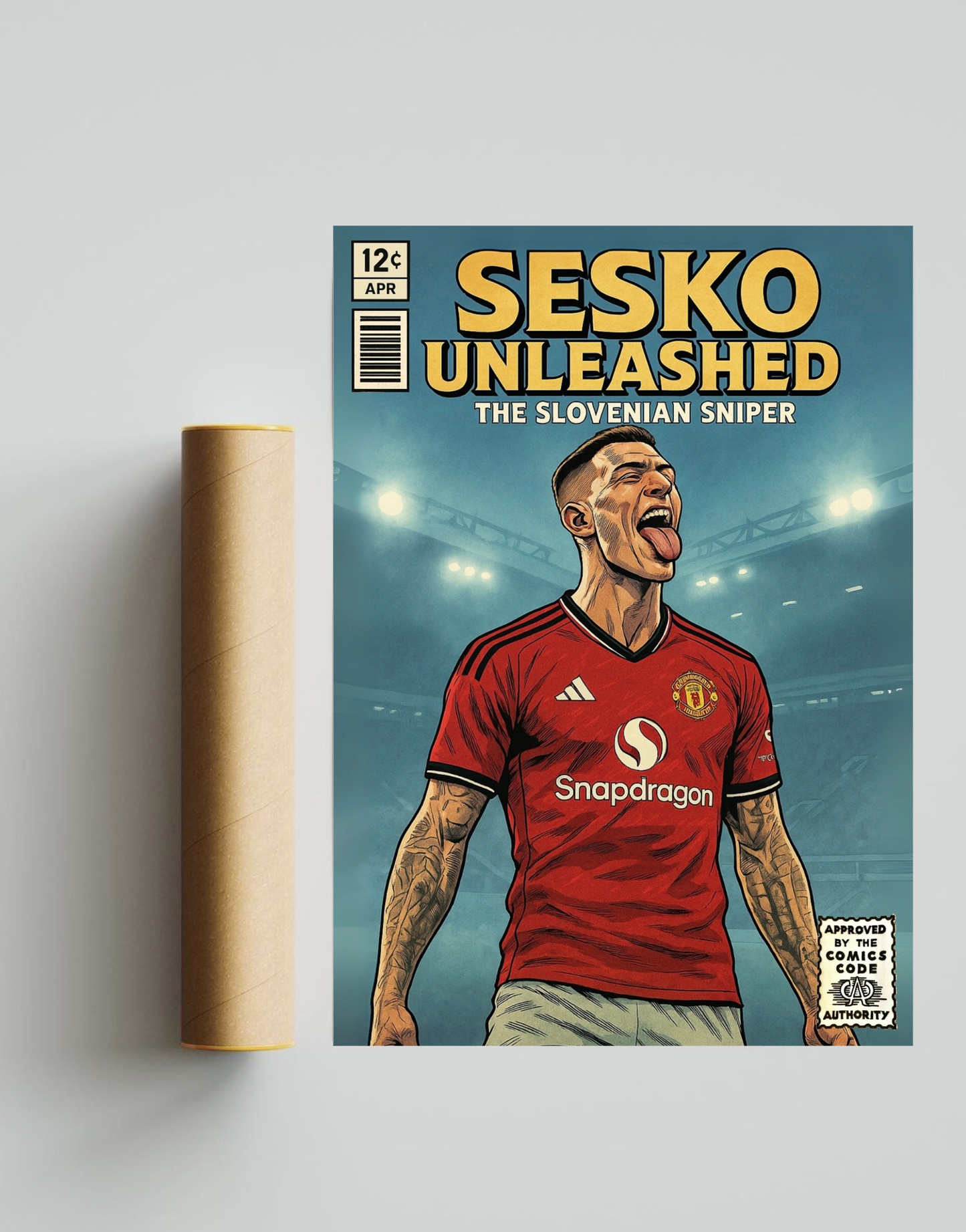 Benjamin Sesko Comic Book Style A3 Print