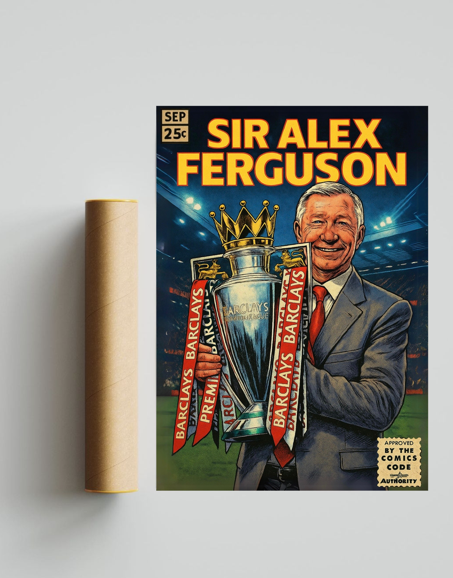 Sir Alex Ferguson Comic Book Style A3 Print