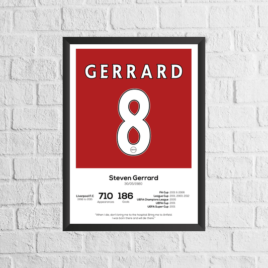 Steven Gerrard Legend Stats Print