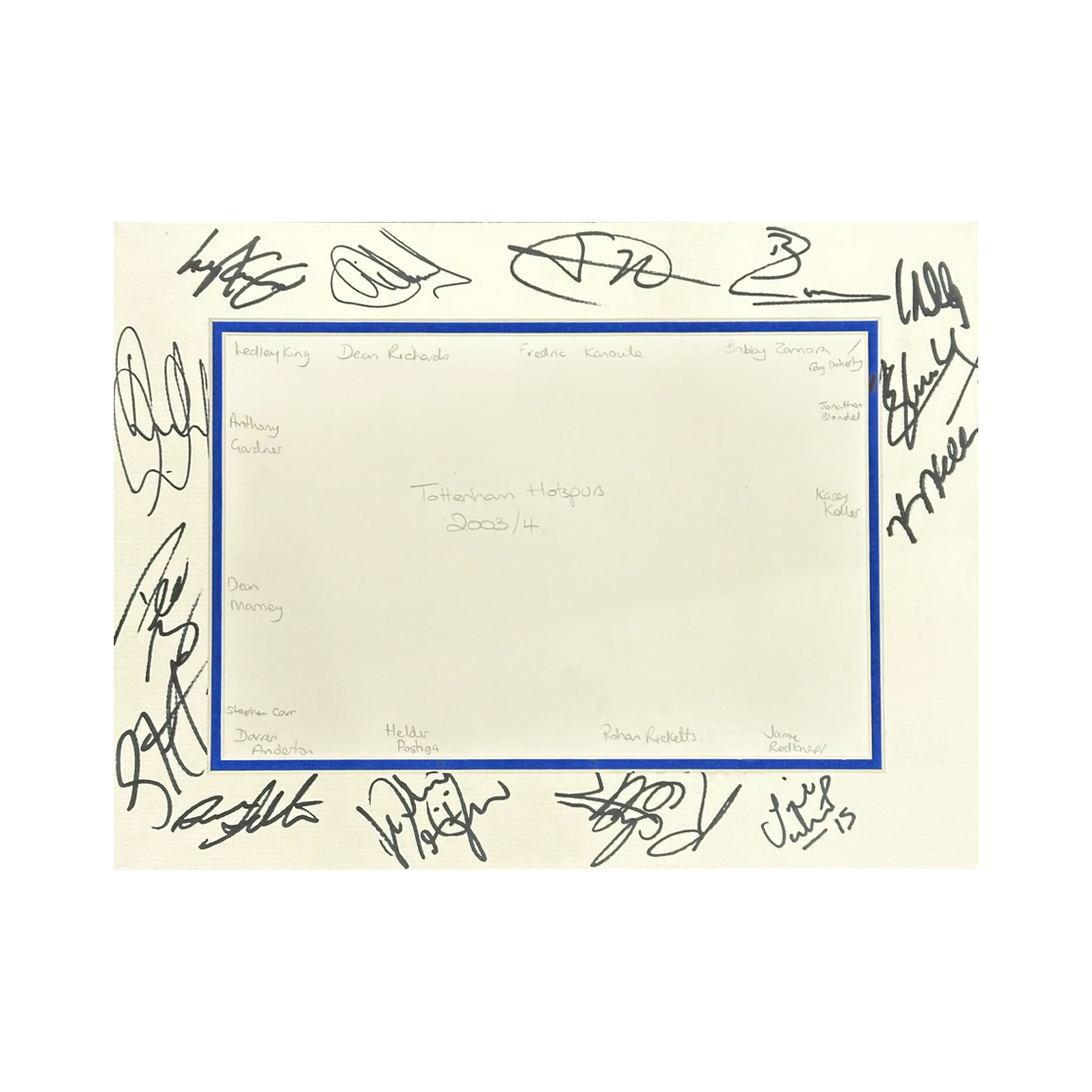 Tottenham Hotspur 03/04 Mounted Signed By 14 #1