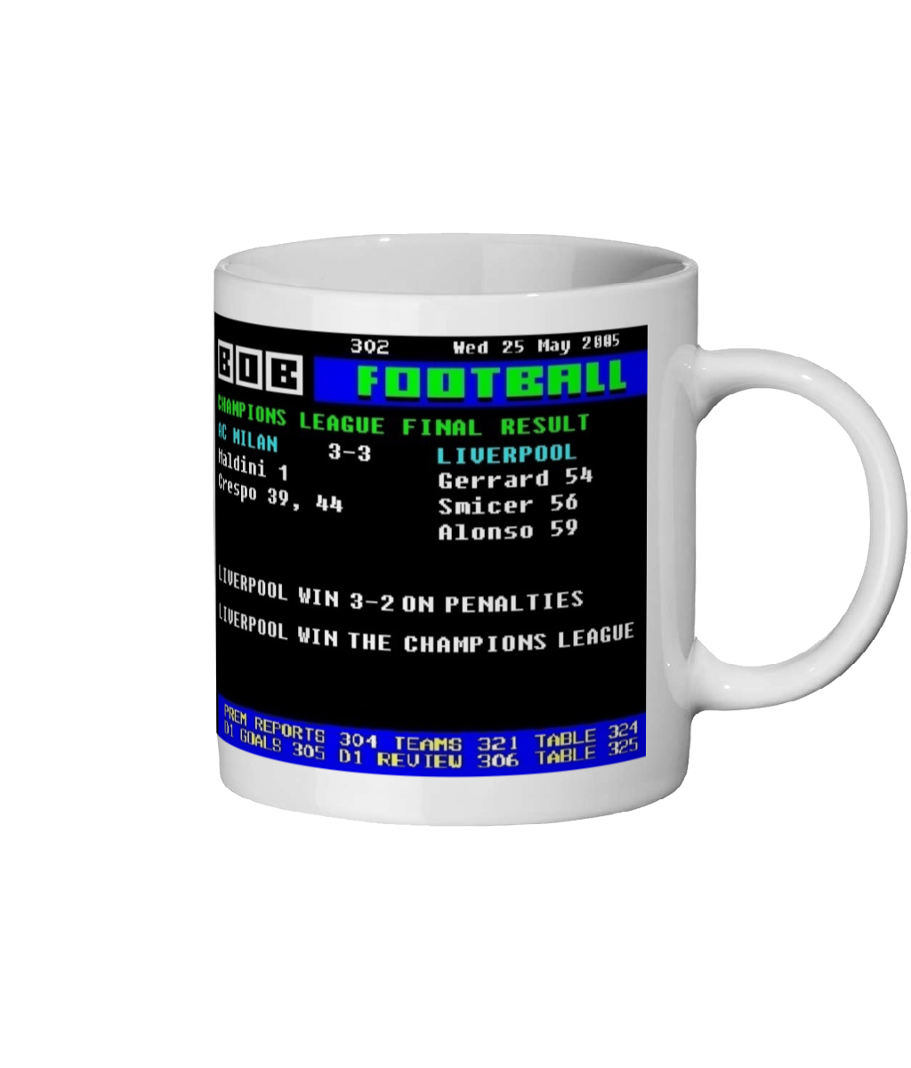 AC Milan v Liverpool Champions League Final 2005 Ceefax Style Mug