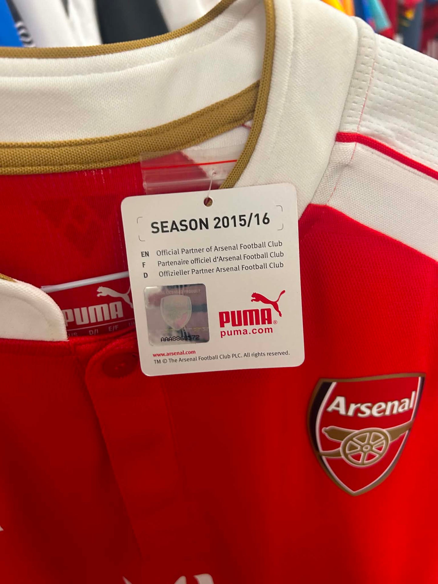 Arsenal 2015-2016 Home Football Shirt (BNWT) S