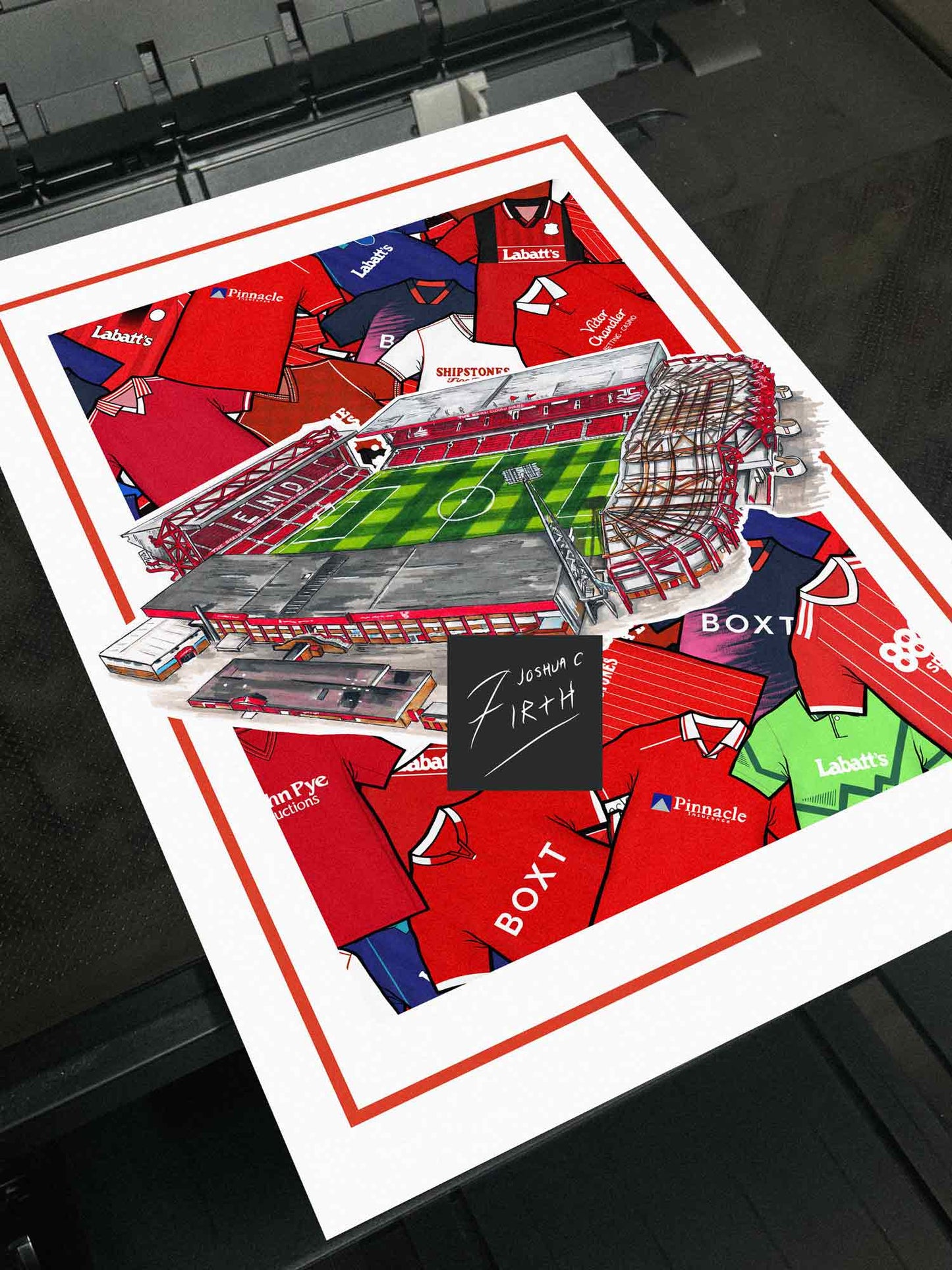 Forest Kit Collage Retro Shirts & Stadium Football Print