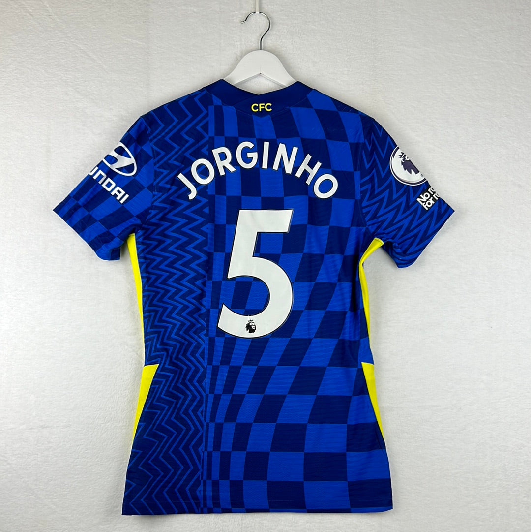 Jorginho #5 Chelsea FC UCL Match Slim good Fit Blue Home Soccer Jersey 2021-2022