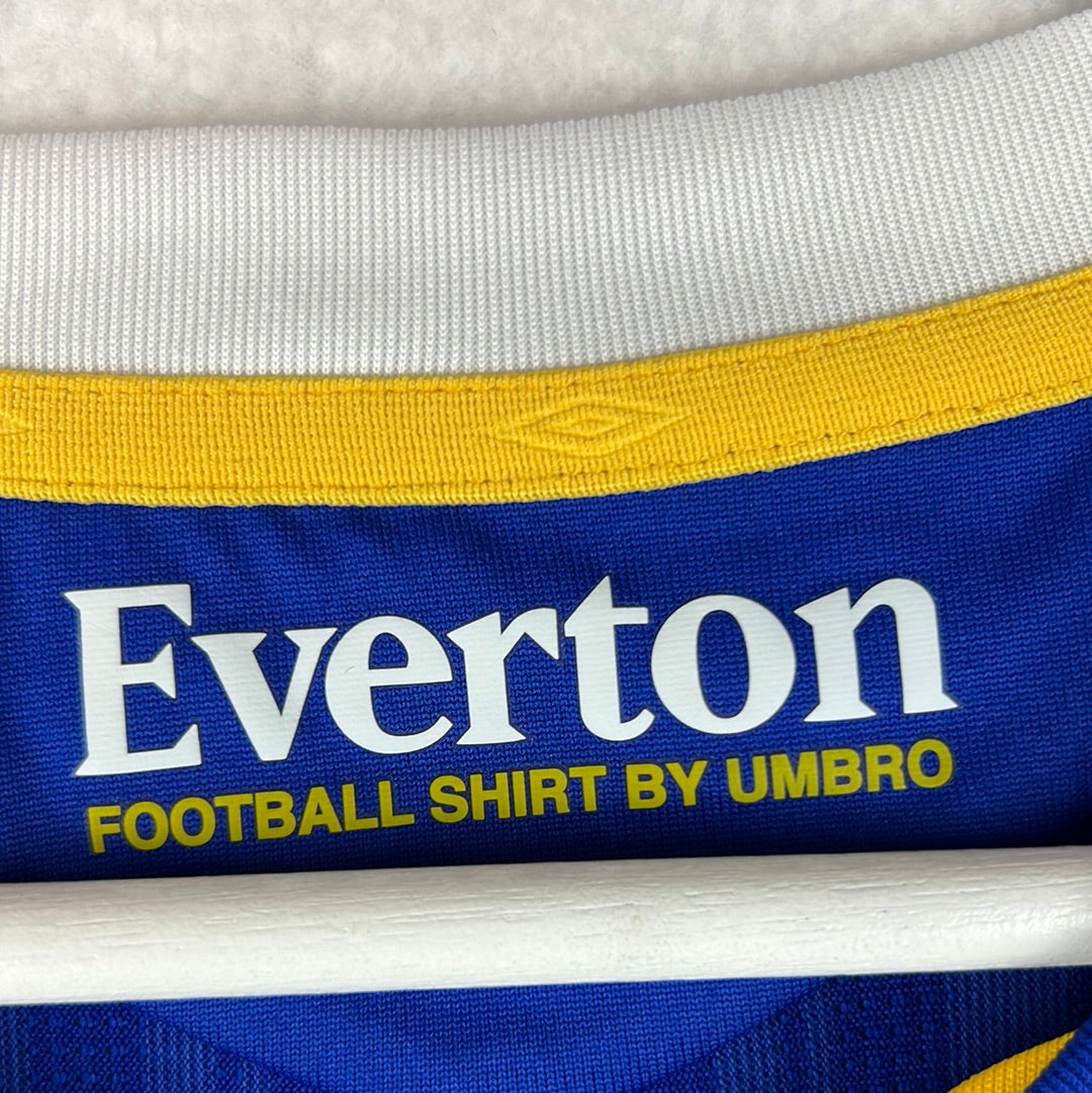Everton 2007-2008 Player Issue Home Shirt - Yobo 4 - Long Sleeve