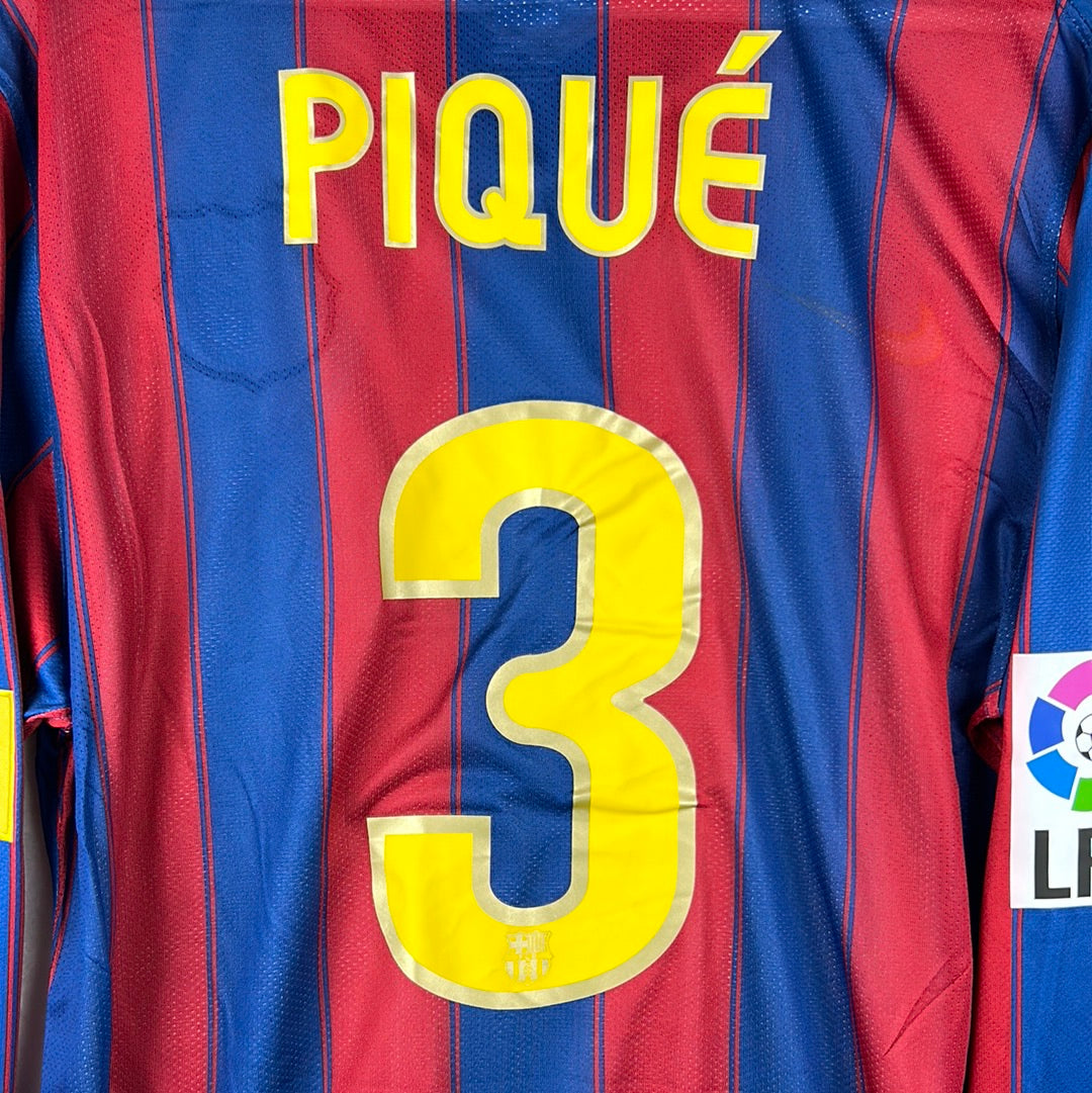 Barcelona 2009/2010 Player Issue Home Shirt - Pique 3 - Long Sleeve