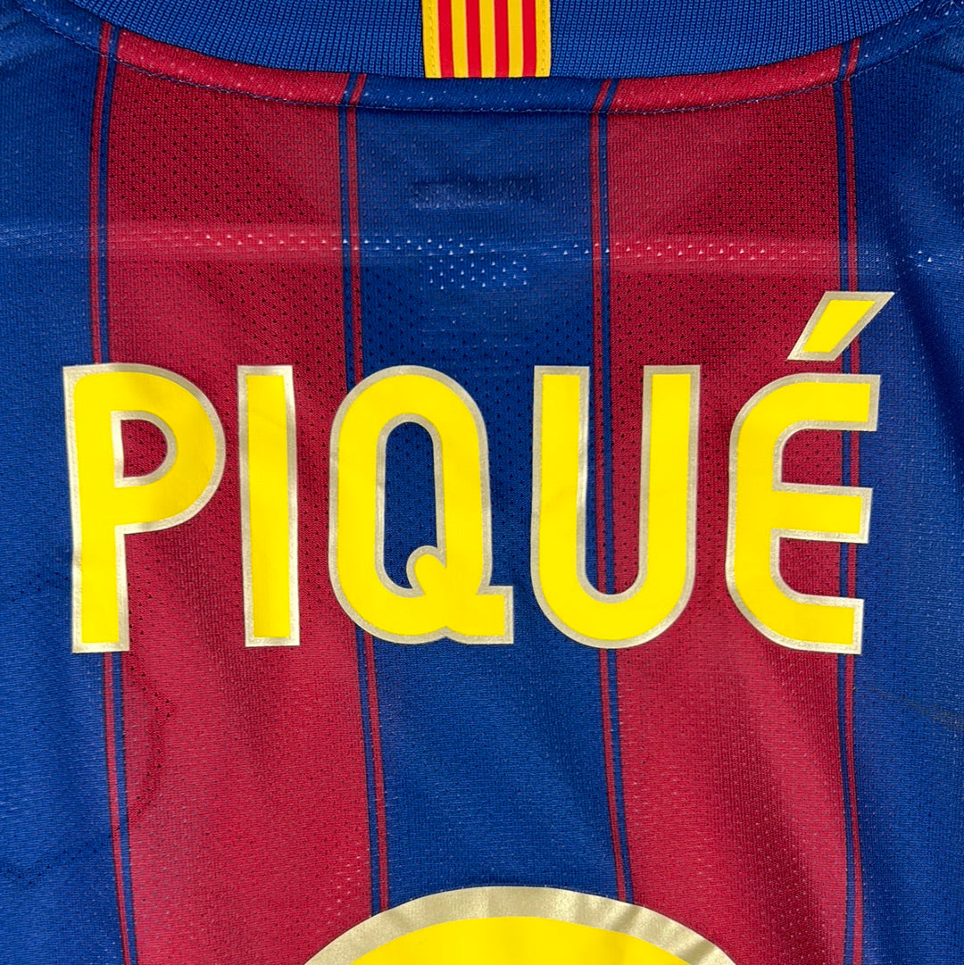 Barcelona 2009/2010 Player Issue Home Shirt - Pique 3 - Long Sleeve