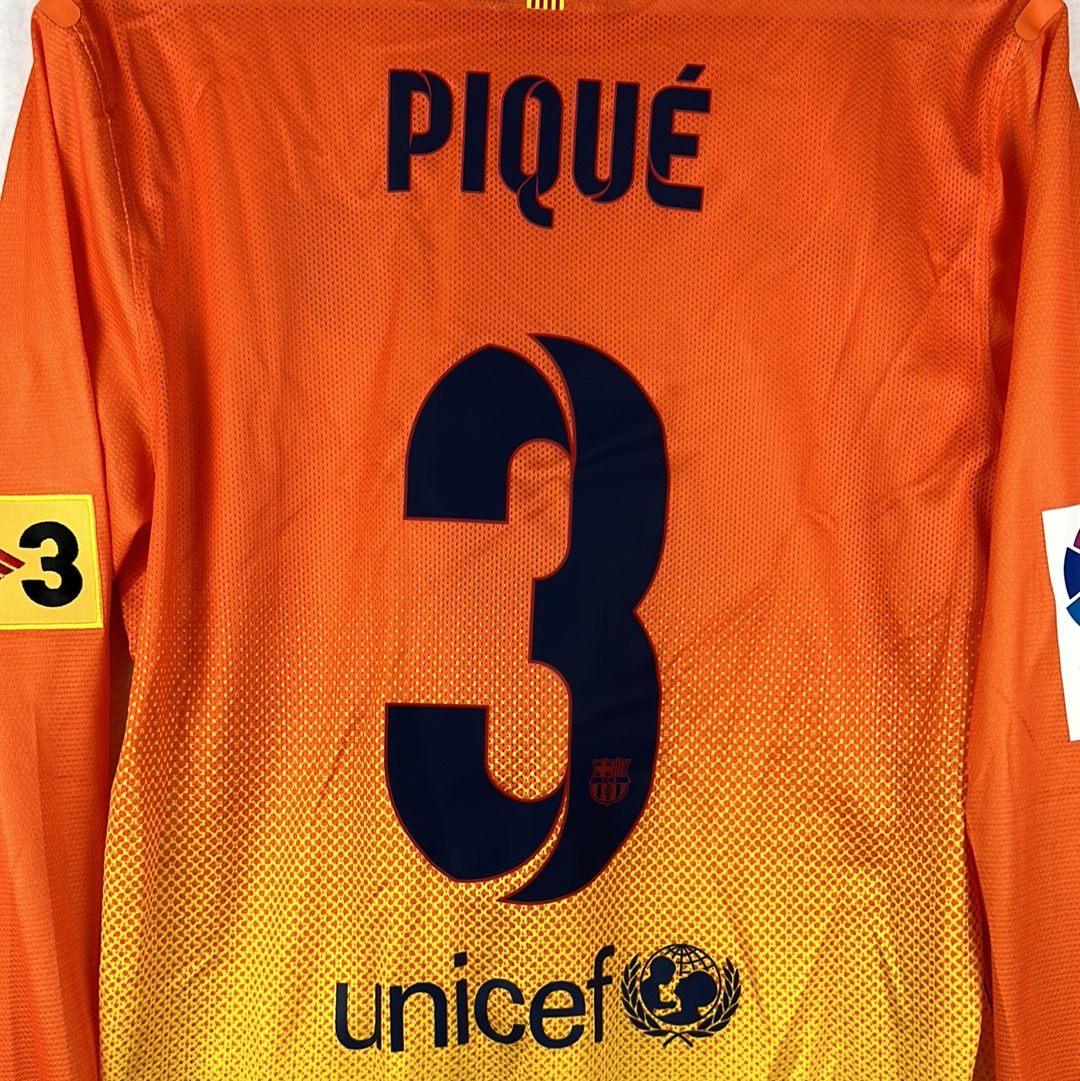 Barcelona 2012/2013 Player Issue Away Shirt - Pique 3 - Long Sleeve