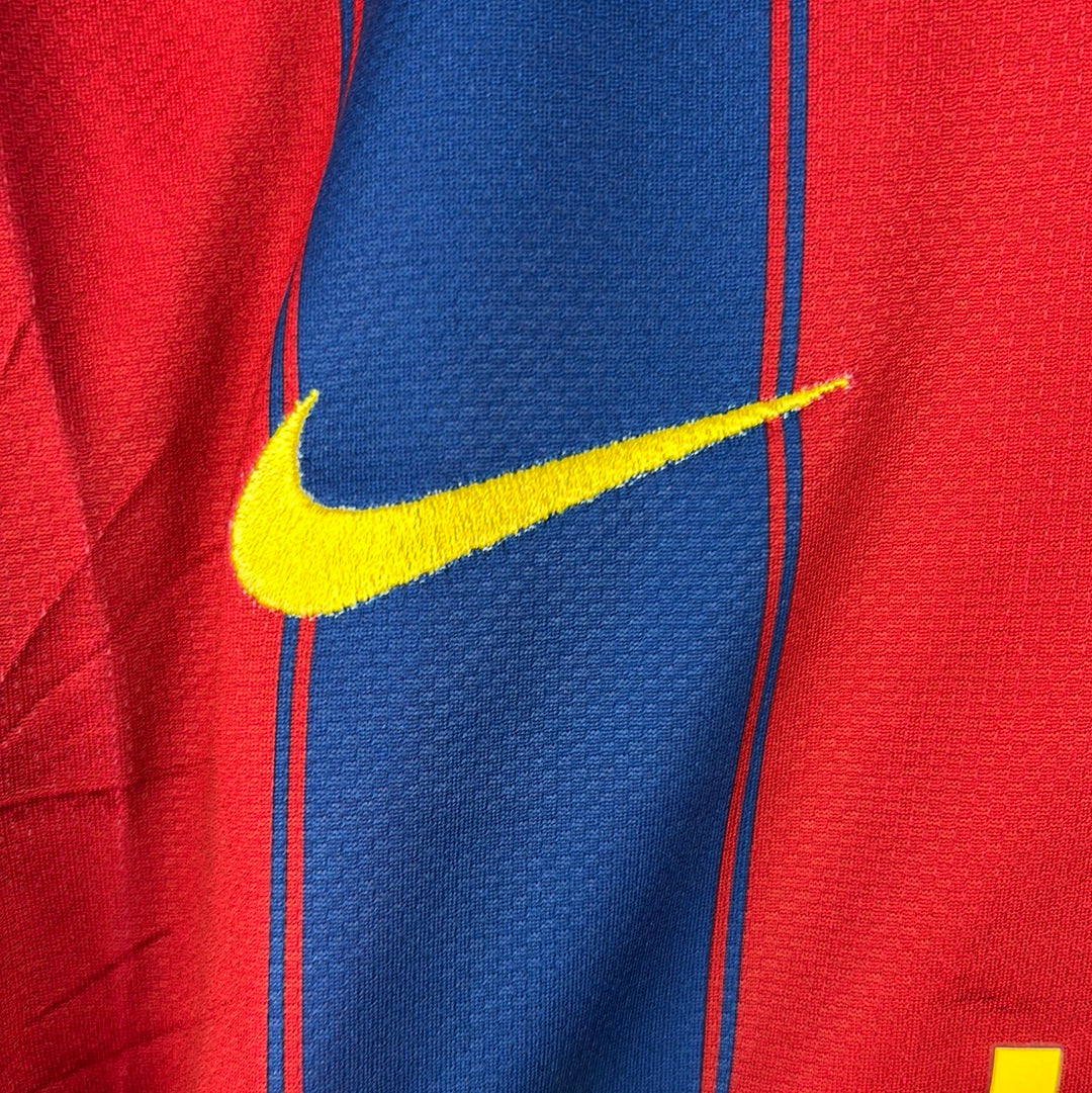 Barcelona 2009/2010 Player Issue Home Shirt - Pique 3 - Long Sleeve