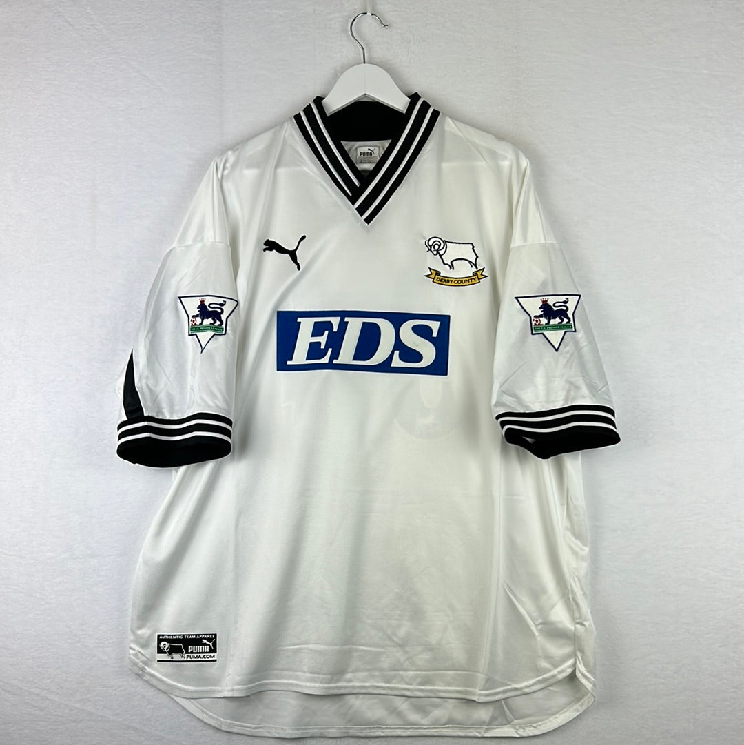 Derby County 1999/2000 Player Issue/ Match Worn Home Shirt - West 34