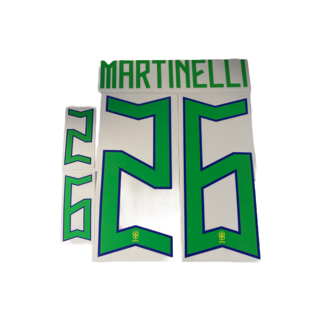 Martinelli 26 - Brazil Home Player Size Nameset