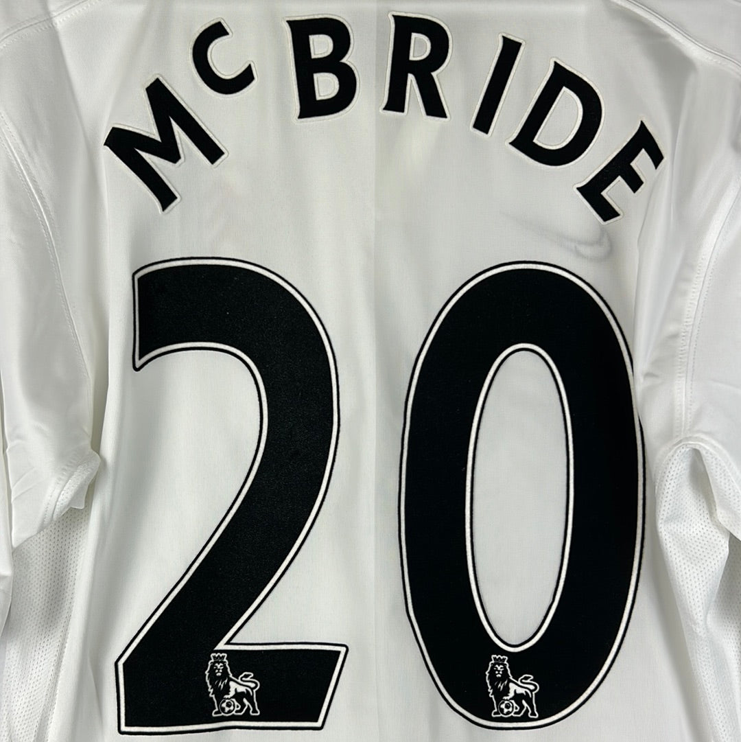 Fulham 2007/2008 Match Issued Home Shirt - McBride 20