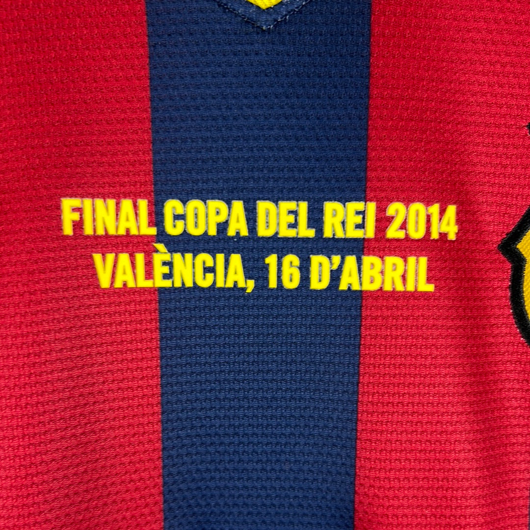 Barcelona 2013/2014 Player Issue Home Shirt - Copa Del Rei Final 2014 - Adriano 21