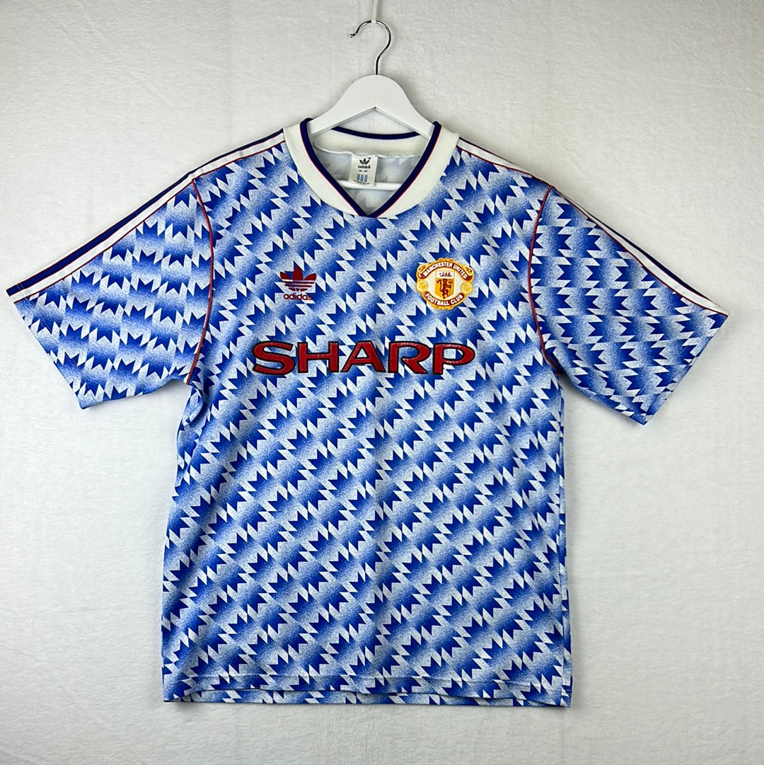 1990-92 Manchester United Away Shirt - Excellent 8/10 - (M.Boys)