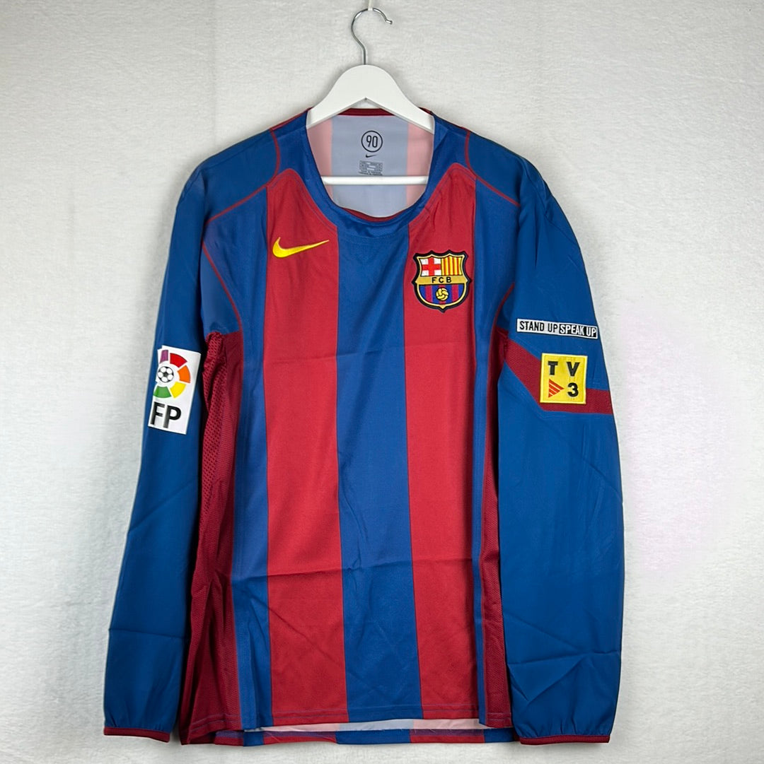 Barcelona 2004/2005 Player Issue Home Shirt - Iniesta 24 Long Sleeve