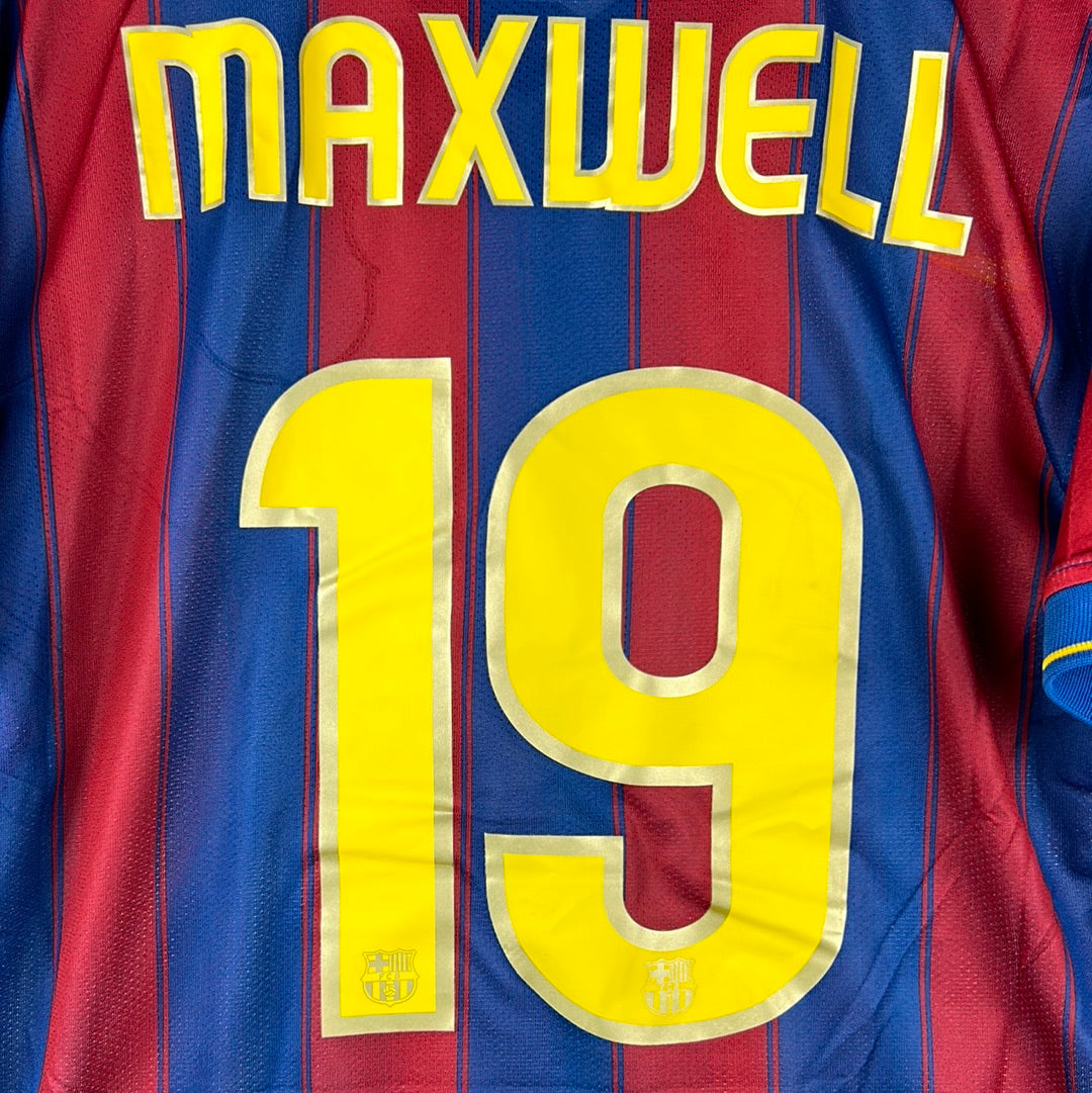 Barcelona 2009/2010 Player Issue Home Shirt - Maxwell 19