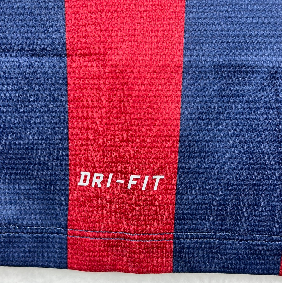 Barcelona 2013/2014 Player Issue Home Shirt - Adriano 21 - Champions League
