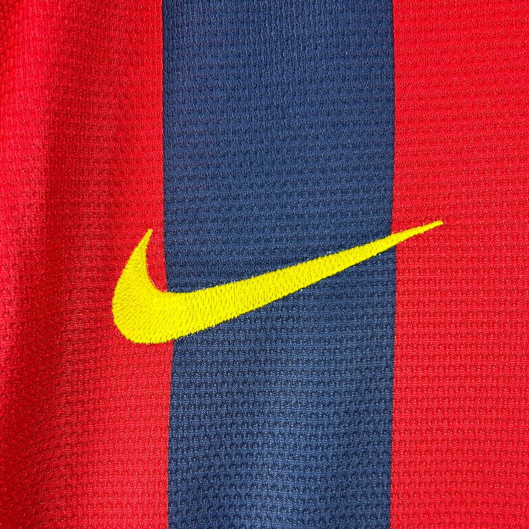 Barcelona 2013/2014 Player Issue Home Shirt - Adriano 21 - Champions League
